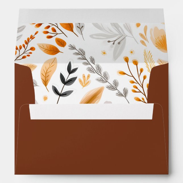 Enveloppe Terracotta moderne Script Mariage de automne éléga (Dos (Bas))