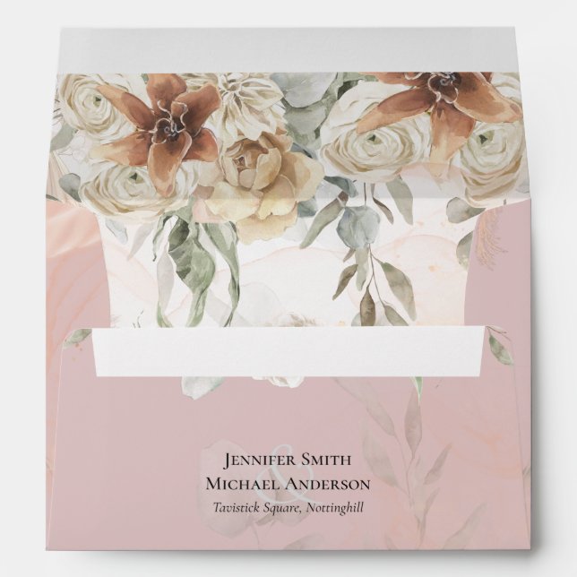 Enveloppe Terracotta Pampas Grass BOHO Mariage (Dos (Bas))
