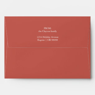 Enveloppe Terracotta Rétro Boho Minimaliste Noël Expédition