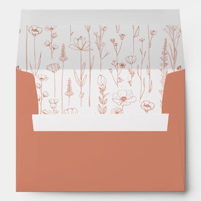 Enveloppe Terracotta Wildflower Printed Envelope Interior (Dos (Bas))