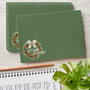 Enveloppe Terrain Décembre Classé Avec Vacances Bow Blanc