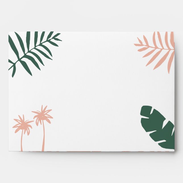 Enveloppe terrasse palmiers noël tropical moderne mépriso (Devant)