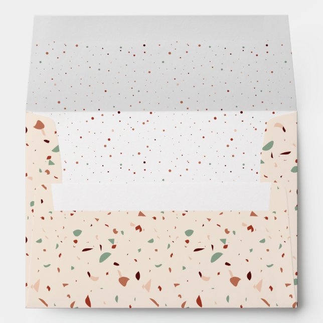 Enveloppe Terrazzo Motif en Terracotta & Mint Green (Dos (Bas))