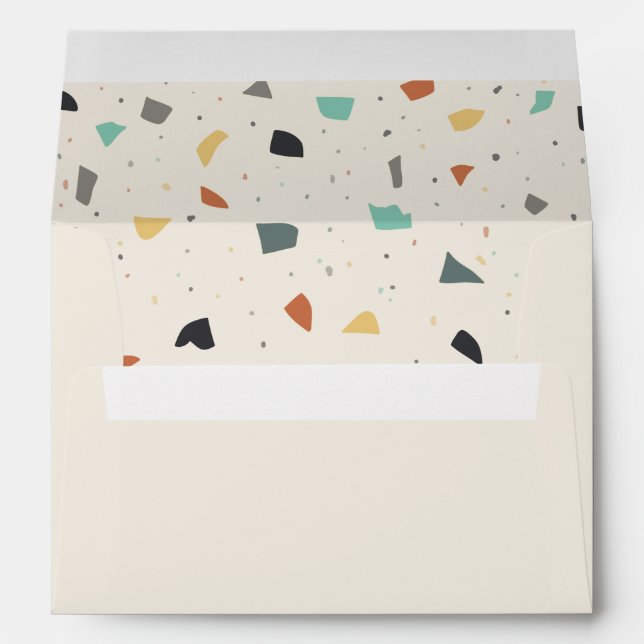 Enveloppe Terrazzo Tile Confetti Style Moderne Tons de Terre (Dos (Bas))