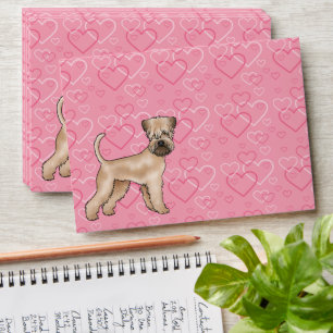 Enveloppe Tervueren à poil doux Terrier Chien Motif Cœur Ros