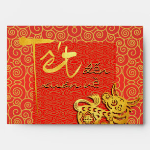 Enveloppe Tet Vietnamese Ox Nouvel An 2021 LI XI Red E