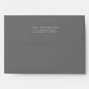 Enveloppe Texte blanc simple et gris moderne
