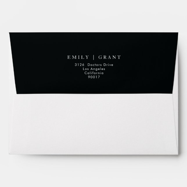 Enveloppe Texte blanc simple et invitation moderne mixte (Dos (Haut rabat))