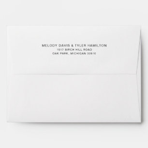 Enveloppe Texte d'invitation de mariage blanc avec adresse d