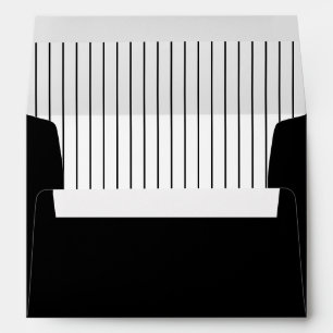 Enveloppe Texte moderne simple et rayures Noir et blanc