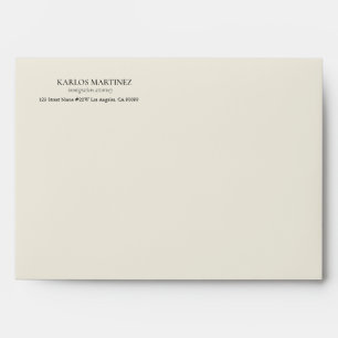 Enveloppe Texte noir sur lin beige Immigration Attorney