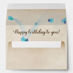 Enveloppe texture sépia douce d'anniversaire