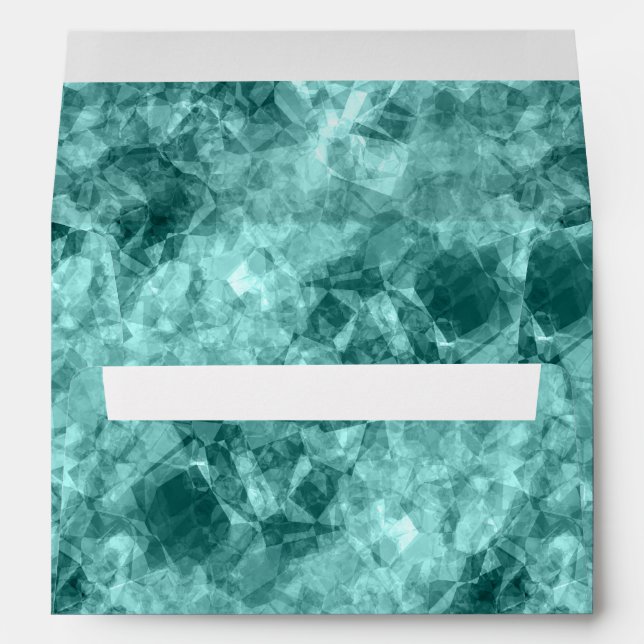Enveloppe Texture turquoise découpée (Dos (Bas))