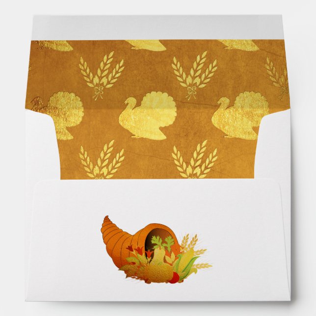 Enveloppe Thankesgiving Gold Foil (Dos (Bas))