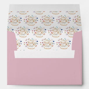 Enveloppe Thé à l'eau de rose aquarelle