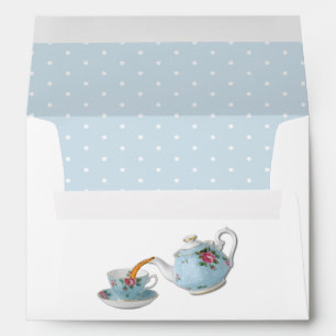 Enveloppe Théière et tasse de style élégant vintage