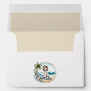 Enveloppe Thème Bébé à Bord Plage Tropicale pour Baby Shower
