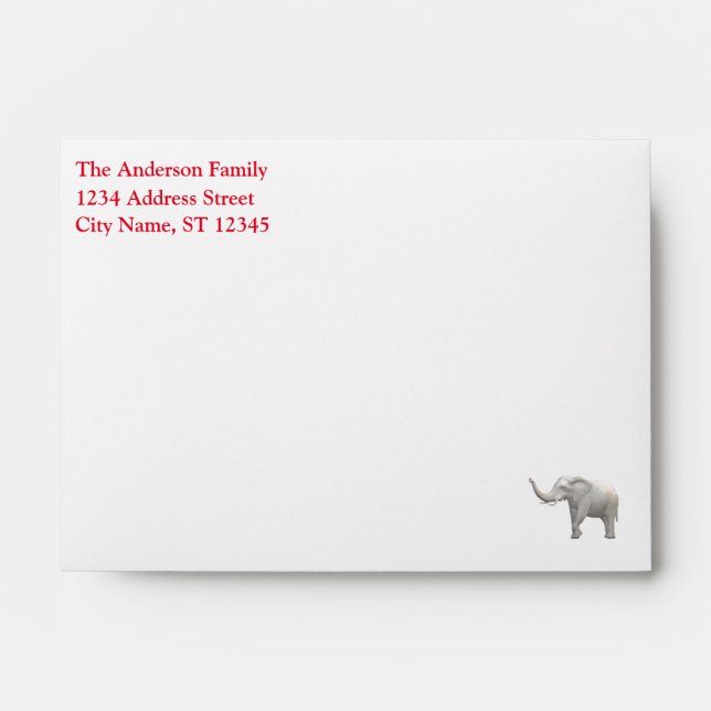 Enveloppe Thème Eléphant Blanc (Devant)