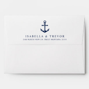 Enveloppe Thème Nautique   ANCRE VINTAGE   Liner à bande