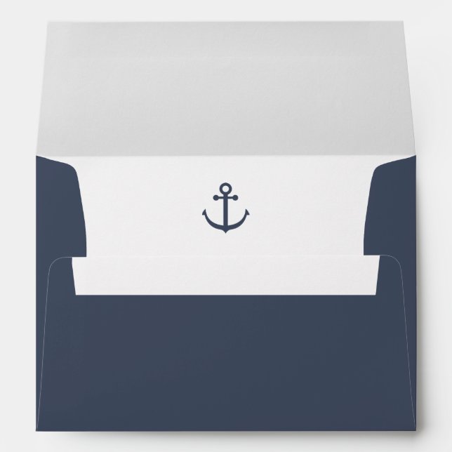 Enveloppe Thème nautique Marine Blue Adresse de retour (Dos (Bas))
