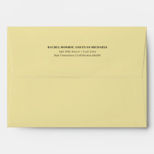 Enveloppe Timeless Elegant Buttercream Yellow Adresse de ret