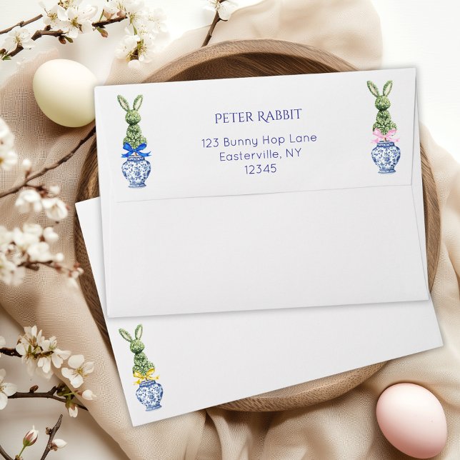 Enveloppe Toile De Jouy Aquarelle Bunny (Créateur téléchargé)
