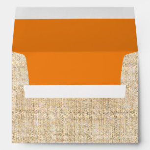 Enveloppe Toile de jute rustique d'automne et orange