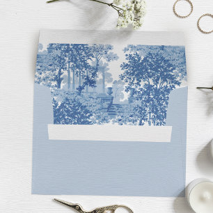 Enveloppe Toile de paysage bleu vintage avec Urnes et Colonn