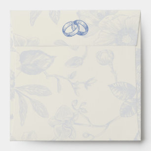 Enveloppe Toile Florale Bleu Français Riche Floral