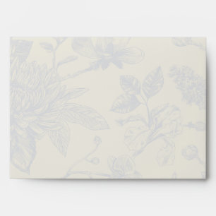 Enveloppe Toile Florale Bleu Français Riche Floral