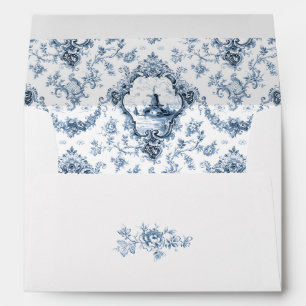 Enveloppe Toile florale gravée avec moulin à vent et batea