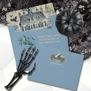 Enveloppe Toile Halloween Squelette Maison hantée