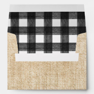 Enveloppe Toile rustique d'automne en toile de jute et carre