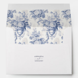 Enveloppe Toile vintage Florale Bleu