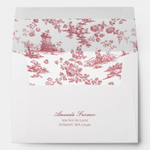 Enveloppe Toile vintage Florale de Jouy-Pink