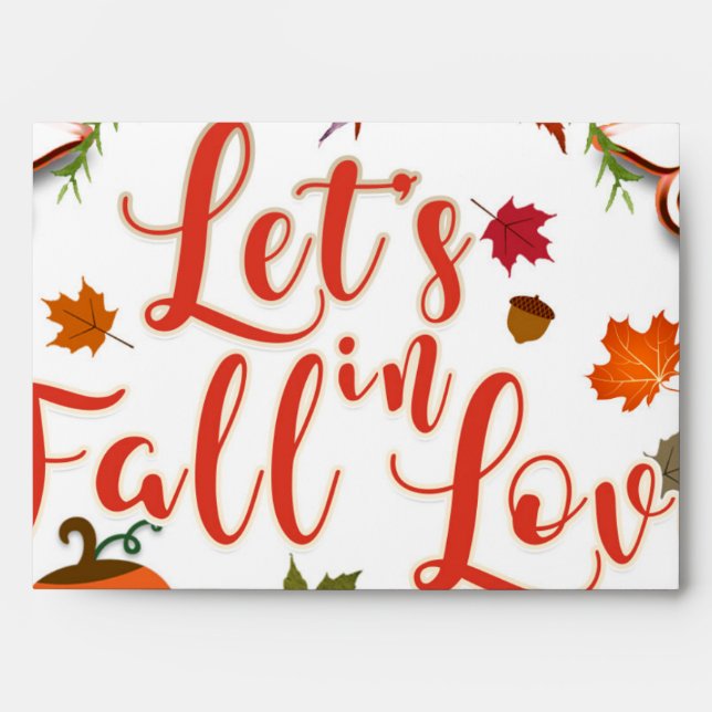 Enveloppe Tombons dans l'amour Automne Fête des mariées flor (Devant)