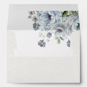 Enveloppe Tons gris bleu foncé hiver Mariage rustique En