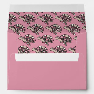 Enveloppe Tortue de mer rose