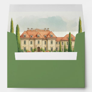 Enveloppe Toscane Aquarelle Italie Villa Destination Mariage