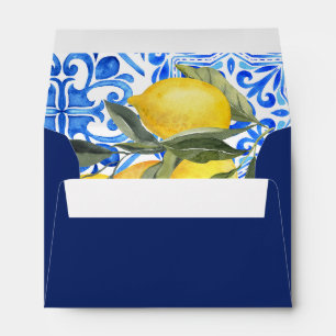 Enveloppe Toscane Italie Carrelage Aquarelle Citron A7 Invit
