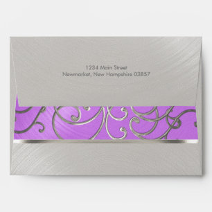 Enveloppe Tourbillons Filigree d'Argent Violet De Quinceaner