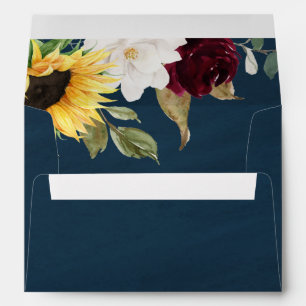Enveloppe Tournesol et marine Magnolia Mariage de Bourgogne