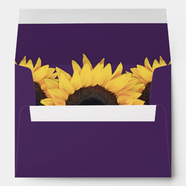 Enveloppe Tournesol jaune et violet (Dos (Bas))