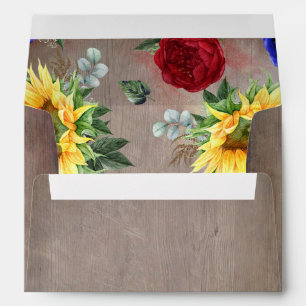 Enveloppe Tournesols Bourgogne Rouge Roses Marine Bleu Russe