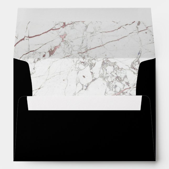 Enveloppe Trame d'or Rose PixDezines Marble+Faux (Dos (Bas))