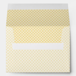 Enveloppe Trellis Diamant Blanc - Jaune Canari