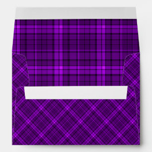 Enveloppe Très belle à damiers motif de violet