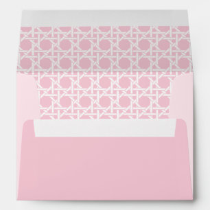 Enveloppe Tressé de canne blanc et rose