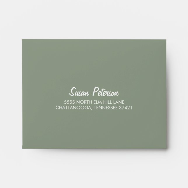 Enveloppe Triangle géométrique iométrique Sage Green RSVP Re (Devant)