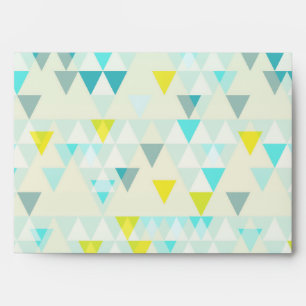 Enveloppe Triangles géométriques Aqua Bleu Blanc Jaune Mot
